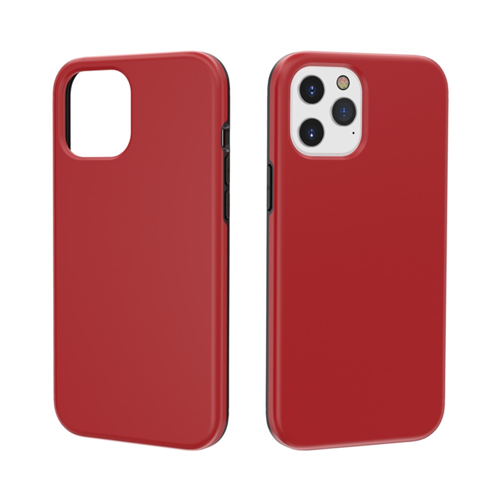 Cubierta Protectora Anti-huella Digital PC + TPU De Salpicaduras Para IPhone 12 5,4 Pulgadas - Rojo-3