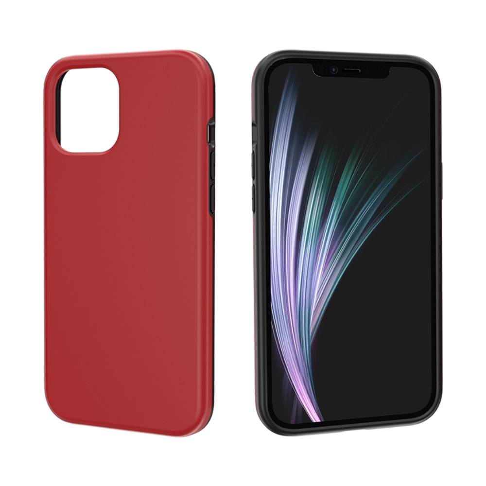 Cubierta Protectora Anti-huella Digital PC + TPU De Salpicaduras Para IPhone 12 5,4 Pulgadas - Rojo-4