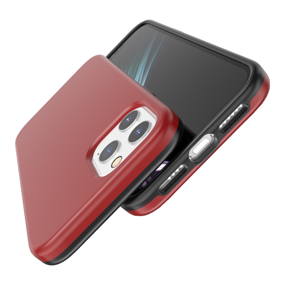 Cubierta Protectora Anti-huella Digital PC + TPU De Salpicaduras Para IPhone 12 5,4 Pulgadas - Rojo-7