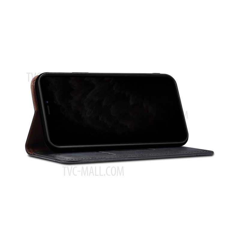 Retro Style Crazy Horse Wallet Leather Stand Case for iPhone 12 5.4-inch - Black-10
