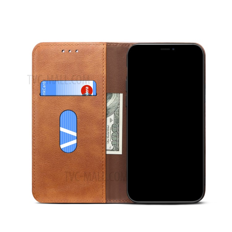 Retro Style Crazy Horse Wallet Leather Stand Case for iPhone 12 mini - Brown-8