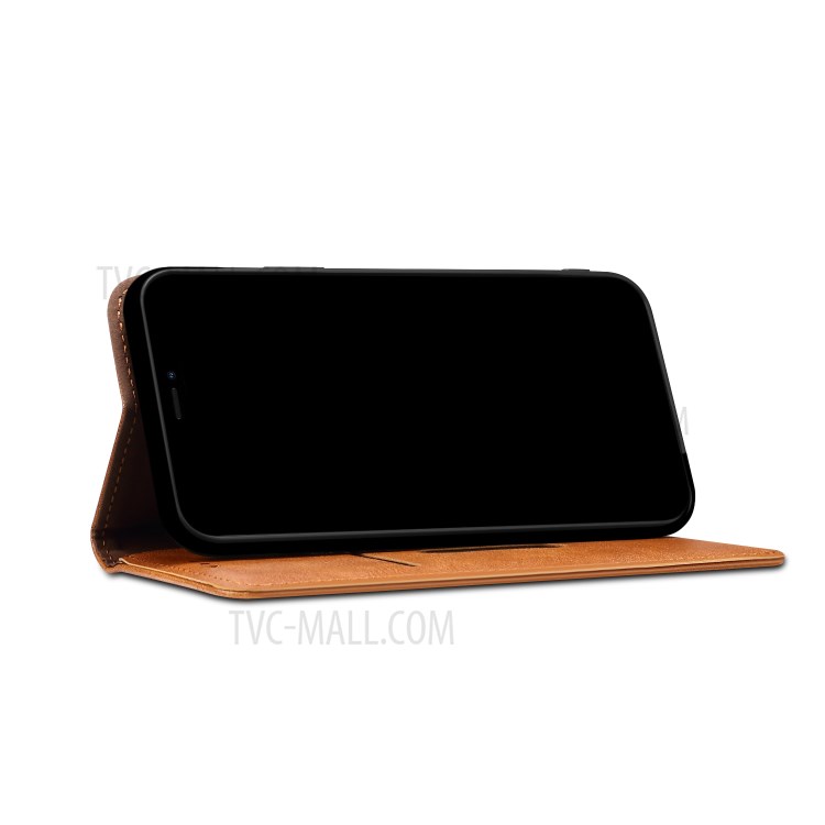 Retro Style Crazy Horse Wallet Leather Stand Case for iPhone 12 mini - Brown-9