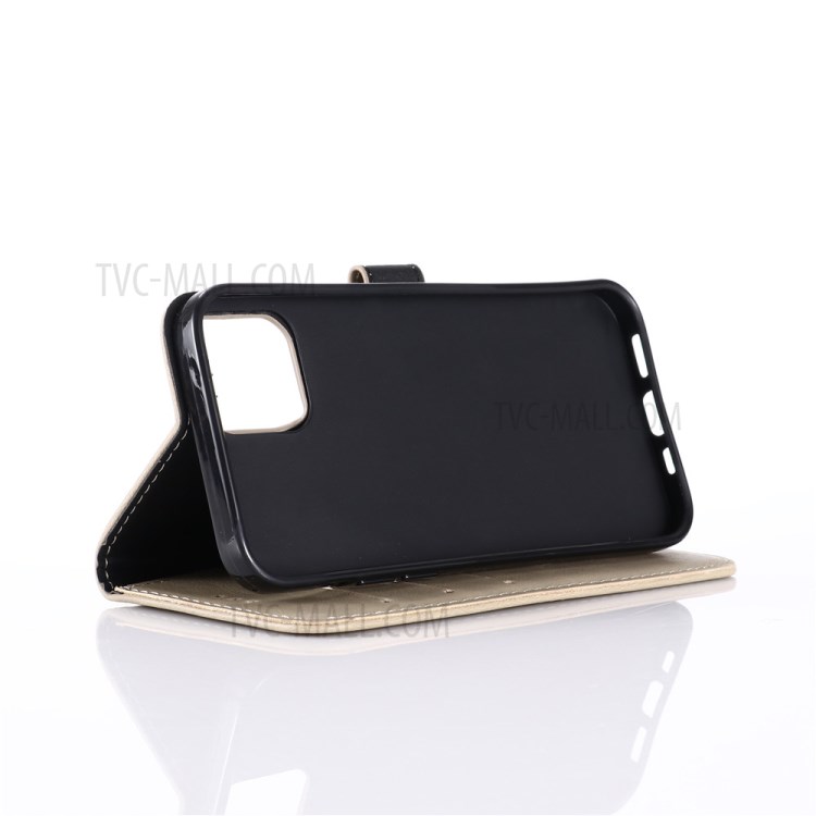 Crazy Horse Texture Vintage Leather Wallet Stand Phone Cover for iPhone 12 mini - Grey-5