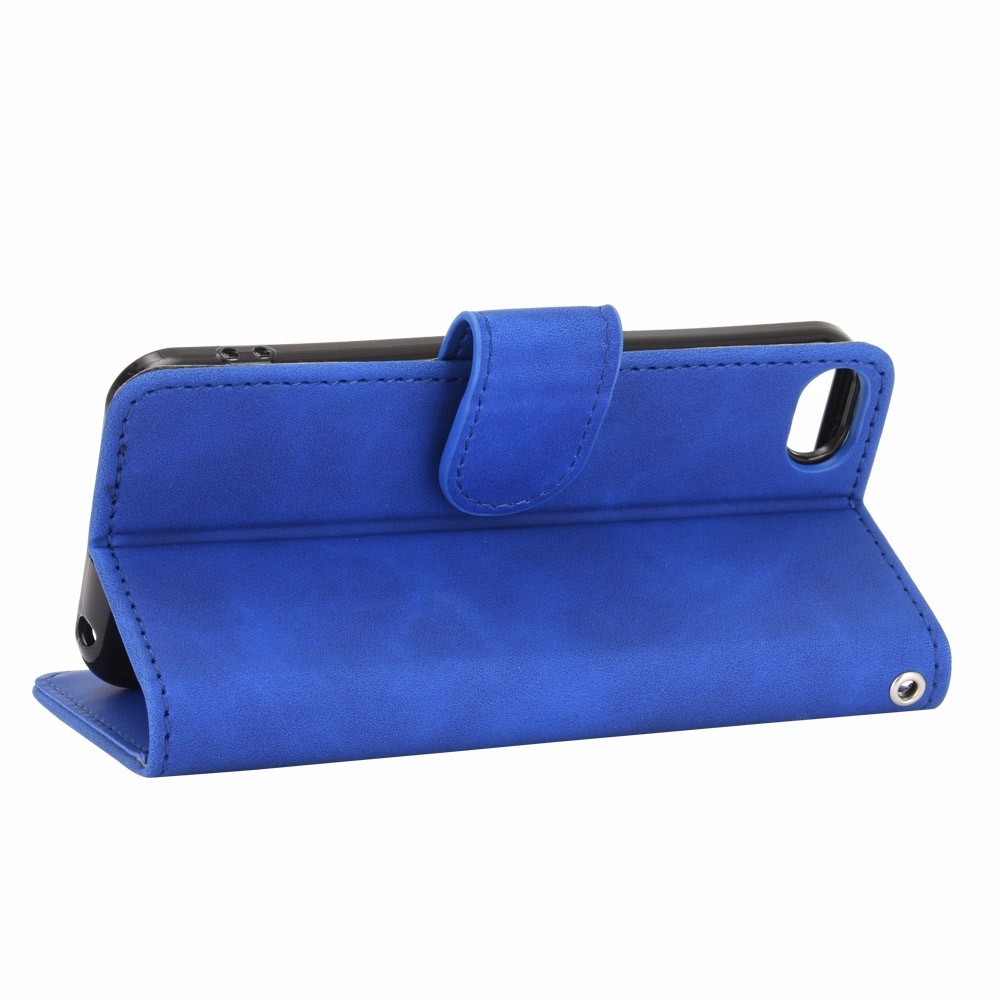 Skin-touch PU Leather with Wallet Shell for iPod Touch (2019)/6/5 - Blue-5