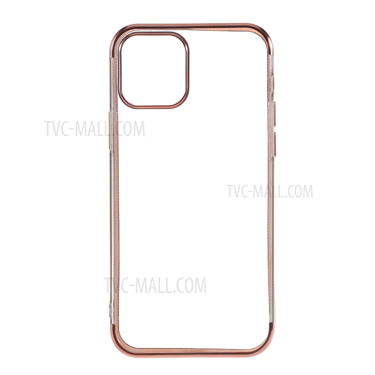 Electroplated TPU Protective Phone Shell for iPhone 12 mini - Rose Gold-1