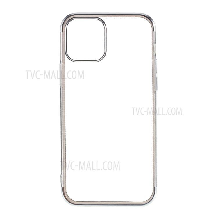 Electroplated TPU Cell Phone Case for iPhone 12 Pro Max 6.7 inch - Silver-1