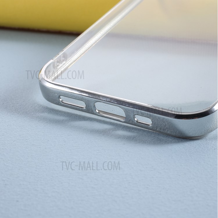 Electroplated TPU Cell Phone Case for iPhone 12 Pro Max 6.7 inch - Silver-4