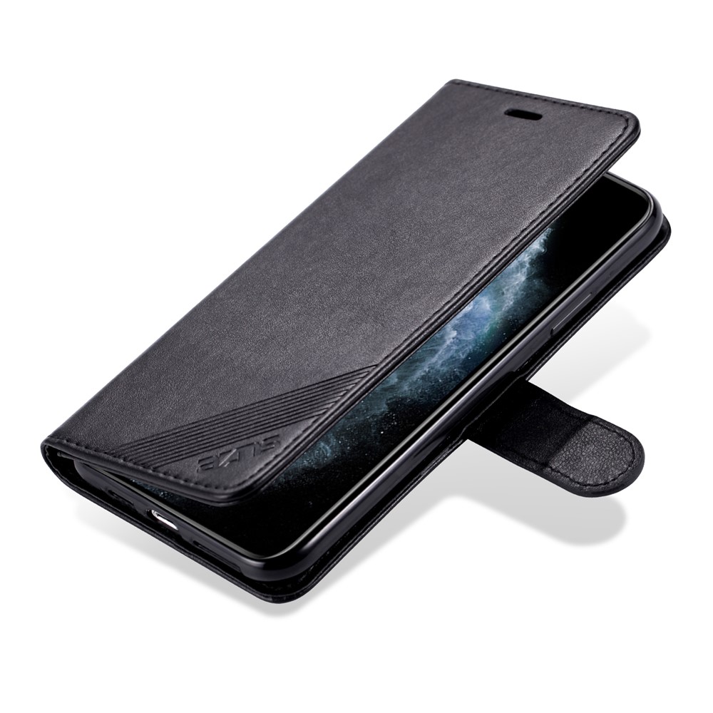 AZNS Wallet Stand Leather Mobile Phone Case for iPhone 12 Pro Max 6.7 inch - Black-2