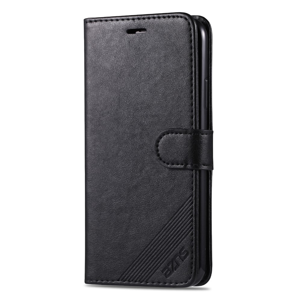 AZNS Wallet Stand Leather Mobile Phone Case for iPhone 12 Pro Max 6.7 inch - Black-3