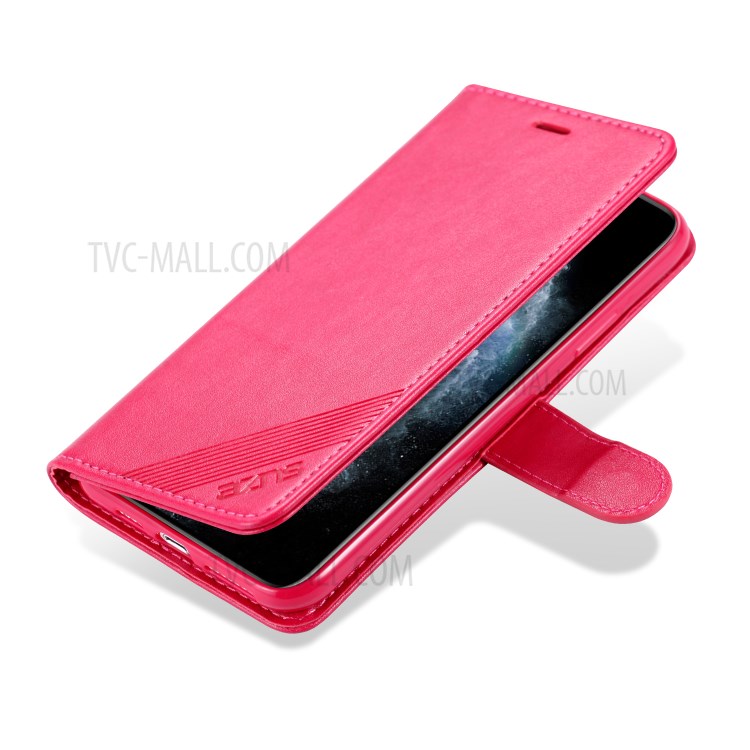 AZNS Wallet Stand Leather Mobile Phone Case for iPhone 12 Pro Max 6.7 inch - Red-2