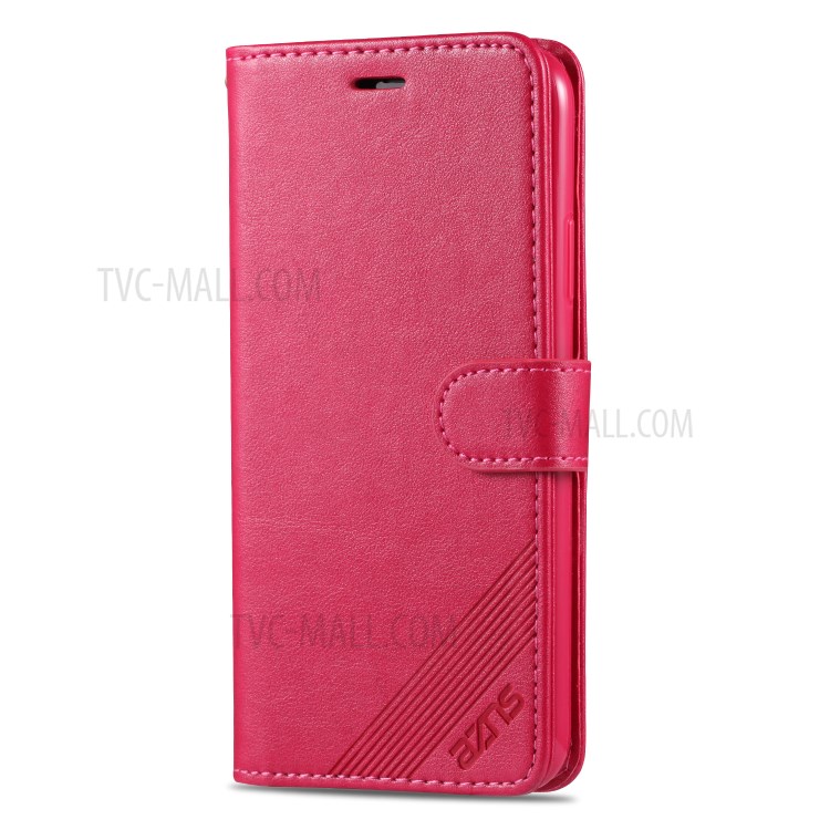 AZNS Wallet Stand Leather Mobile Phone Case for iPhone 12 Pro Max 6.7 inch - Red-3