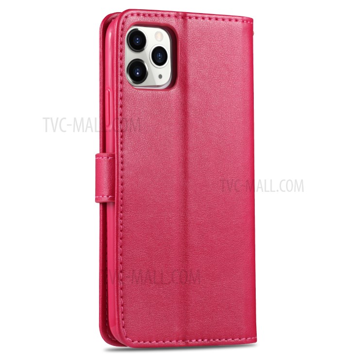 AZNS Wallet Stand Leather Mobile Phone Case for iPhone 12 Pro Max 6.7 inch - Red-4