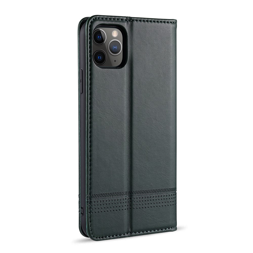 AZNS Magnetic Absorbed Leather Wallet Cover Case for iPhone 12 Pro Max 6.7-inch - Green-4