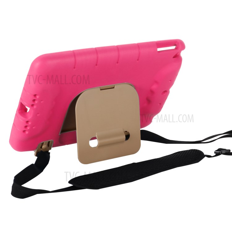 Shockproof EVA Kickstand Tablet Case with Shoulder Strap for iPad 10.2 (2020) (2019) - Rose-4