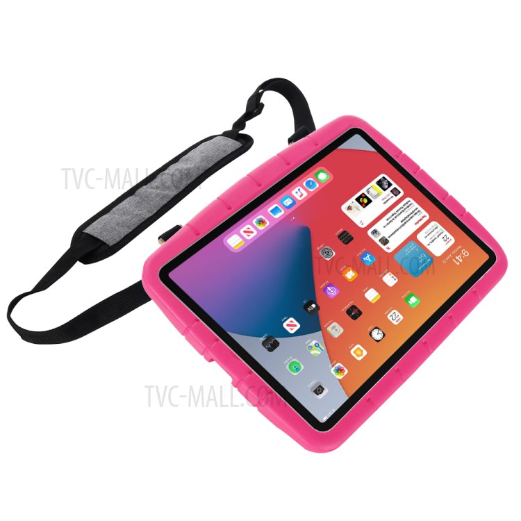 Shockproof EVA Kickstand Tablet Case with Shoulder Strap for iPad 10.2 (2020) (2019) - Rose-5