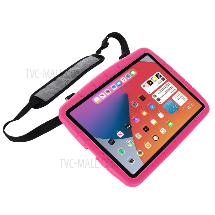 Shockproof EVA Kickstand Tablet Case with Shoulder Strap for iPad 10.2 (2019) - Rose-5