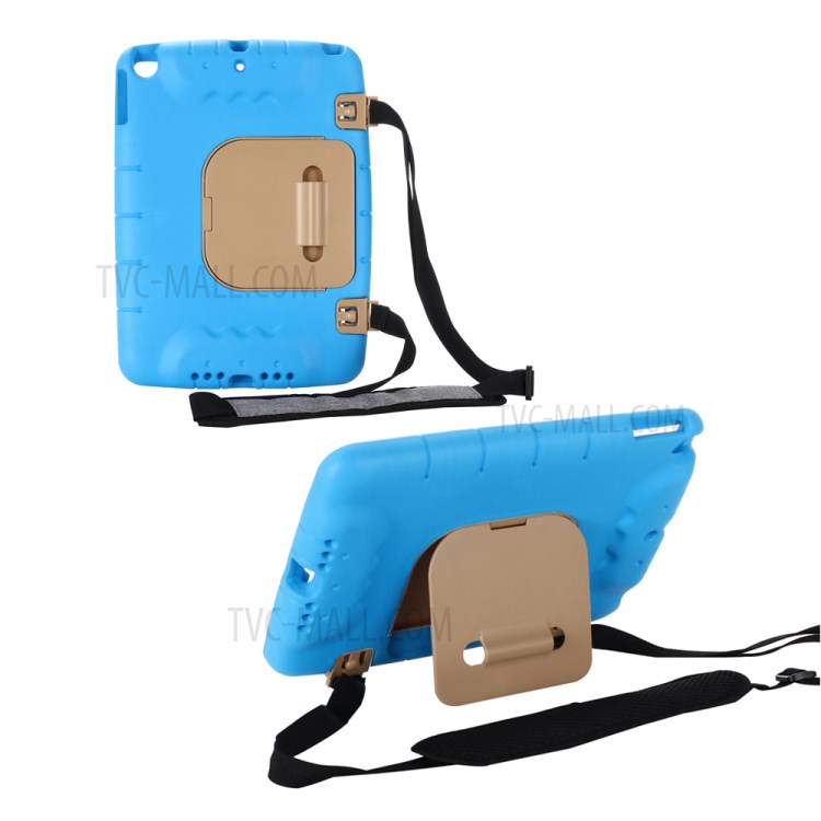 Shockproof EVA Kickstand Tablet Case with Shoulder Strap for iPad 10.2 (2020) (2019) - Blue-1