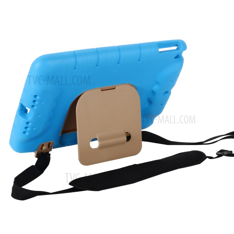 Shockproof EVA Kickstand Tablet Case with Shoulder Strap for iPad 10.2 (2020) (2019) - Blue-4
