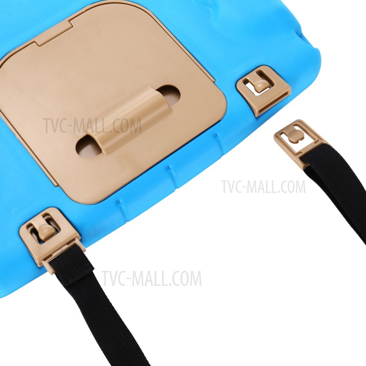 Shockproof EVA Kickstand Tablet Case with Shoulder Strap for iPad 10.2 (2020) (2019) - Blue-7