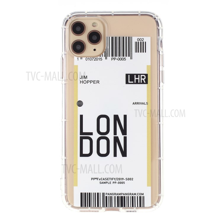 Travel City Boarding Pass Protective TPU Shell for iPhone 12 Max/12 Pro 6.1 inch - LONDON-1