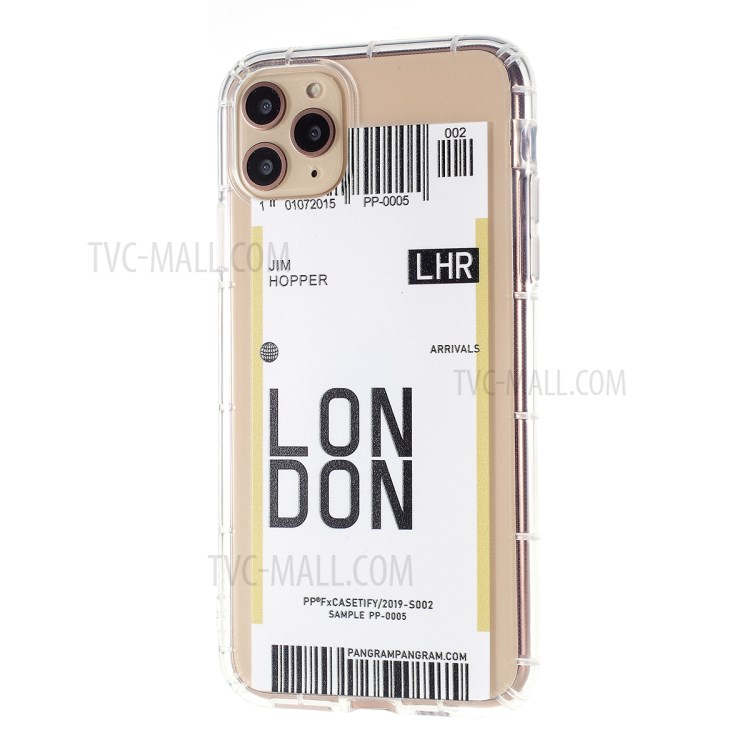 Travel City Boarding Pass Protective TPU Shell for iPhone 12 Max/12 Pro 6.1 inch - LONDON-2