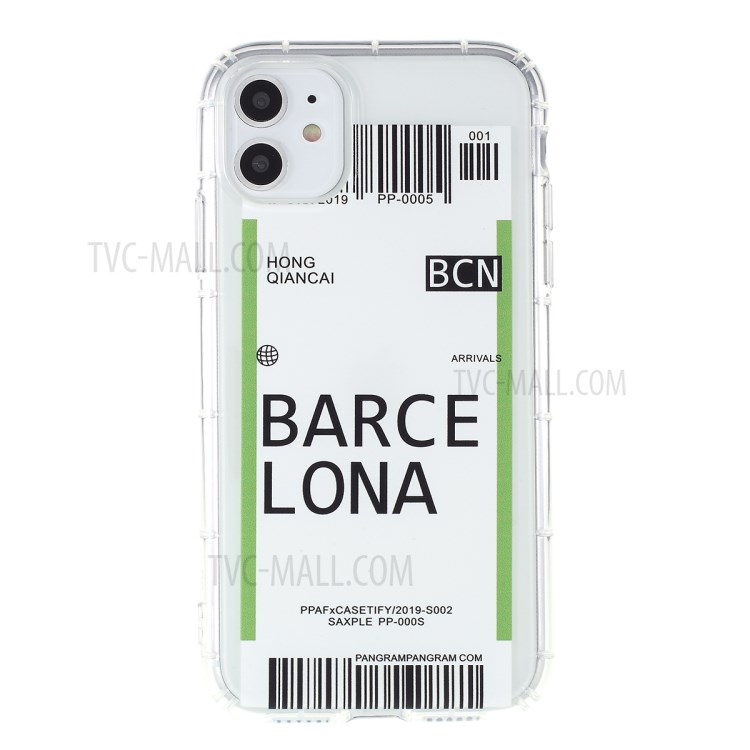 Travel City Boarding Pass TPU Protective Case for iPhone 12 mini - BARCELONA-1