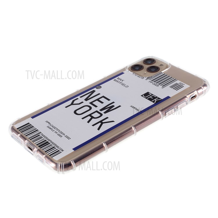 Boarding Pass City Bar Code TPU Stylish Case for iPhone 12 Pro Max 6.7 inch - NEW YORK-4