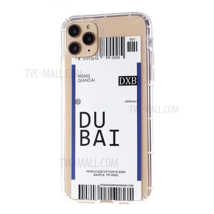 Boarding Pass City Bar Code TPU Stylish Case for iPhone 12 Pro Max 6.7 inch - DUBAI-2