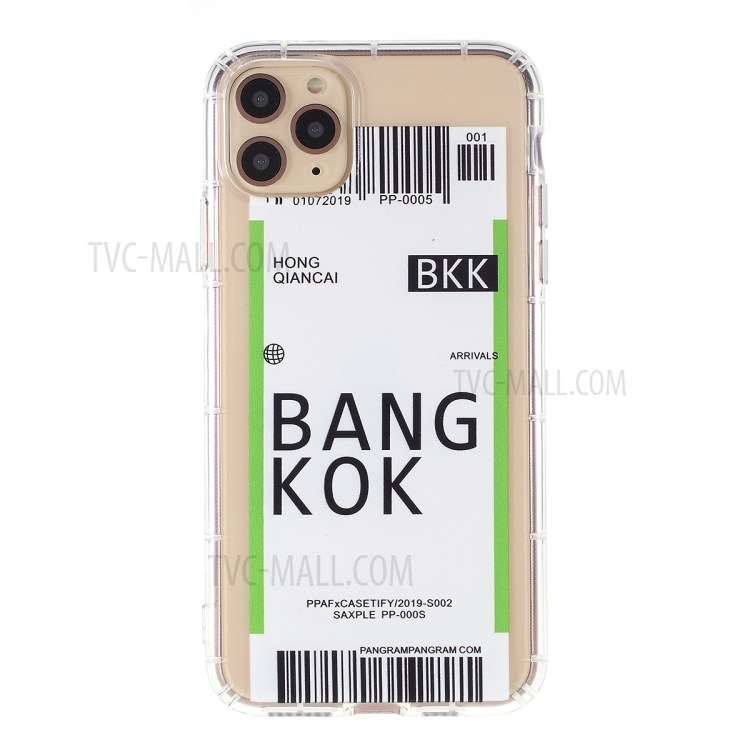 Boarding Pass City Bar Code TPU Stylish Case for iPhone 12 Pro Max 6.7 inch - BANGKOK-1