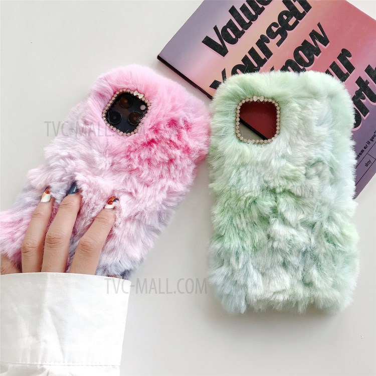 Soft Plush Coated TPU Cell Phone Cover for iPhone 12 Pro / 12 Max 6.1 inch Green-3