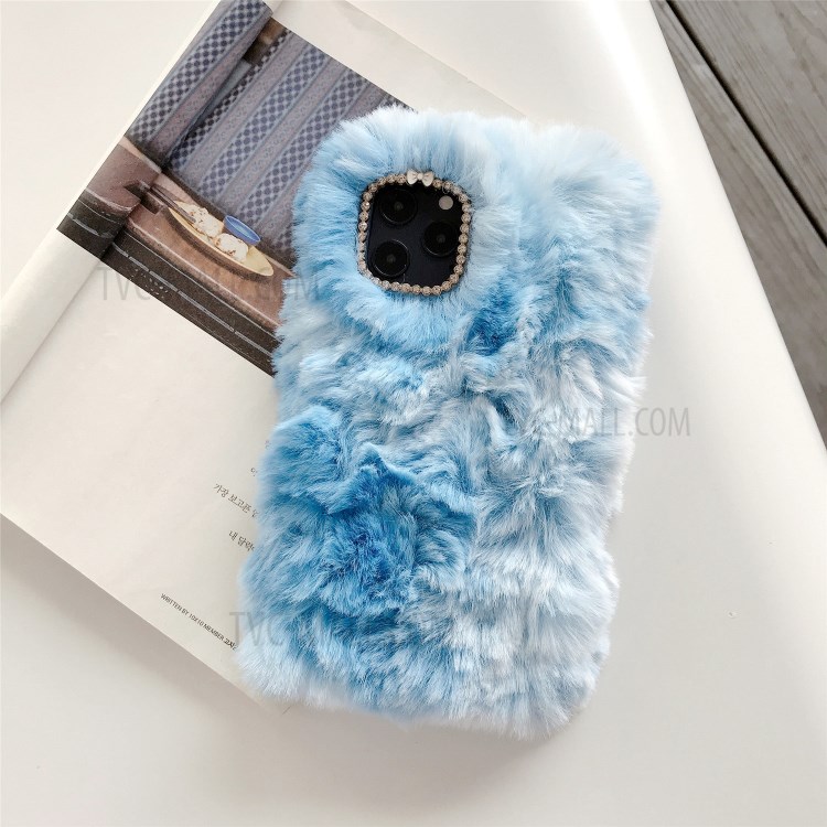 Soft Plush Coated TPU Cell Phone Case for iPhone 12 mini - Blue-1