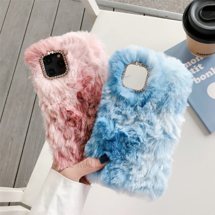 Soft Plush Coated TPU Cell Phone Case for iPhone 12 mini - Blue-3