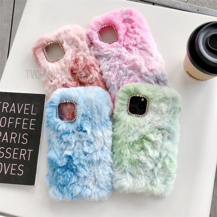 Soft Plush Coated TPU Cell Phone Case for iPhone 12 mini - Blue-4