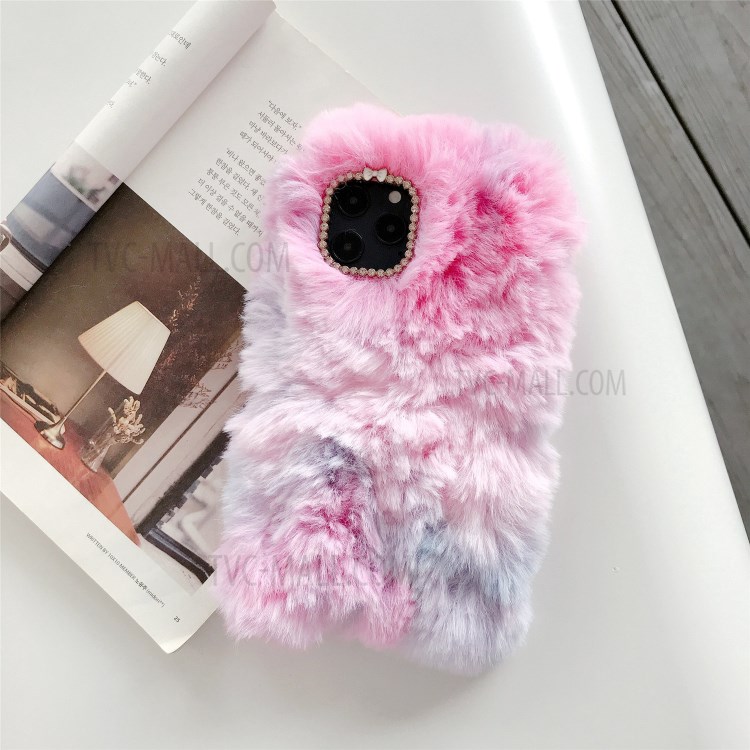 Caja Del Teléfono Celular TPU Recubierto De Felpa Suave Para El Iphone 12 5,4 Pulgadas - Rosado-1