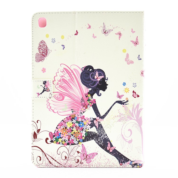 For iPad Pro 9.7 Butterfly Series Rhinestone Decorated Smart Leather Stand Case - Butterfly-like Girl-2
