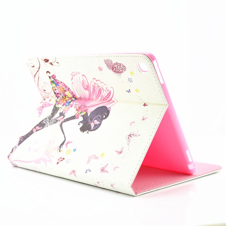 For iPad Pro 9.7 Butterfly Series Rhinestone Decorated Smart Leather Stand Case - Butterfly-like Girl-6