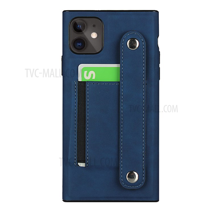 Skin-feeling Style with Wristband Leather Phone Shell for iPhone 11 6.1 inch - Blue-2