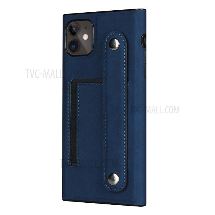 Skin-feeling Style with Wristband Leather Phone Shell for iPhone 11 6.1 inch - Blue-4