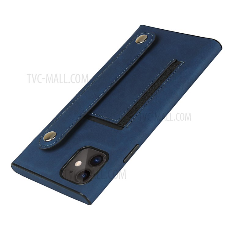 Skin-feeling Style with Wristband Leather Phone Shell for iPhone 11 6.1 inch - Blue-7