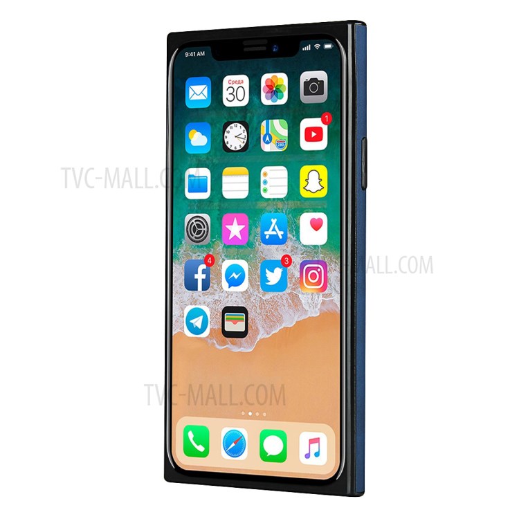 Skin-feeling with Wristband Leather Phone Shell for iPhone XS Max 6.5 inch - Blue-5