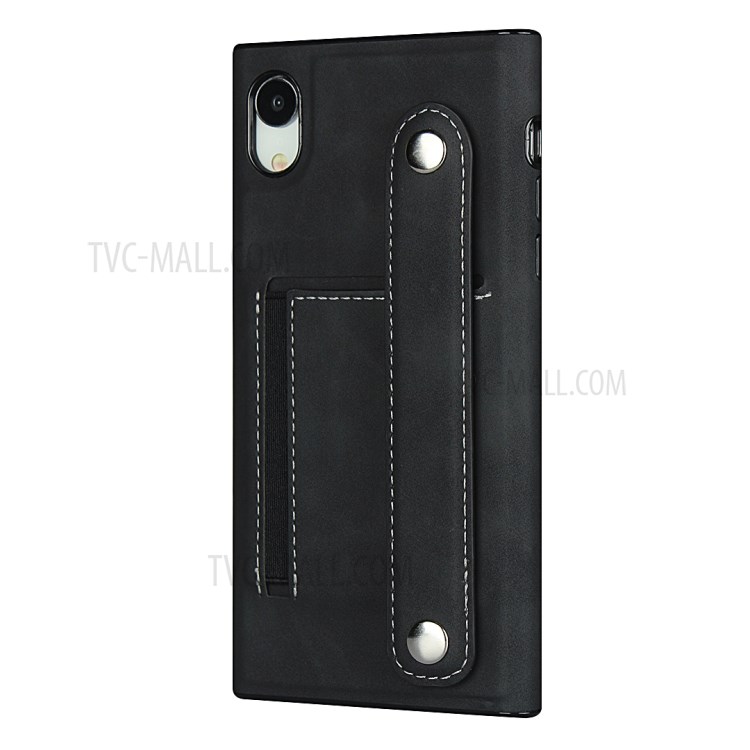 Leather Phone With wristband Stylish Shell for iPhone XR 6.1 inch - Black-4