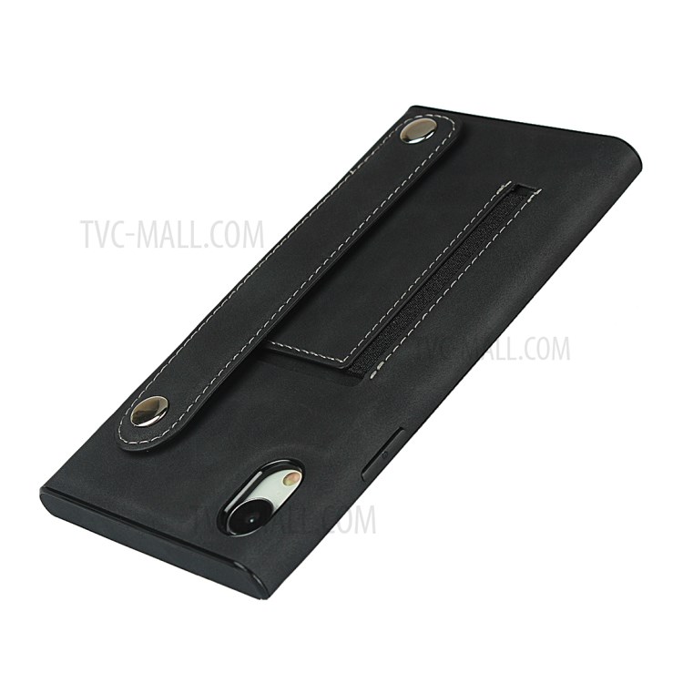 Leather Phone With wristband Stylish Shell for iPhone XR 6.1 inch - Black-6