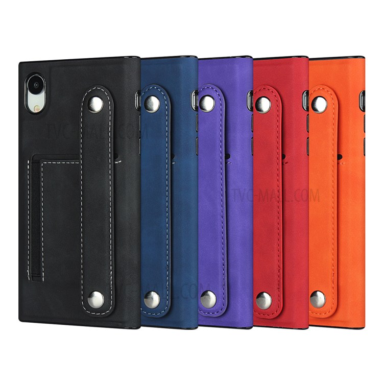 Leather Phone With wristband Stylish Shell for iPhone XR 6.1 inch - Black-8