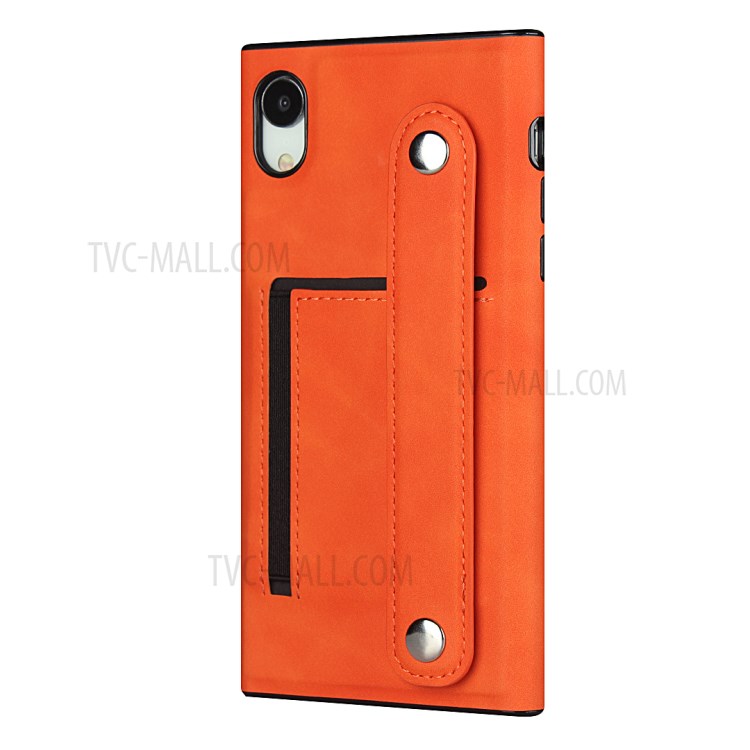 Leather Phone With wristband Stylish Shell for iPhone XR 6.1 inch - Orange-4