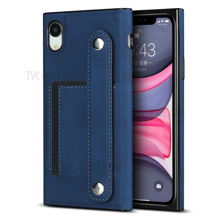 Leather Phone With wristband Stylish Shell for iPhone XR 6.1 inch - Blue-1
