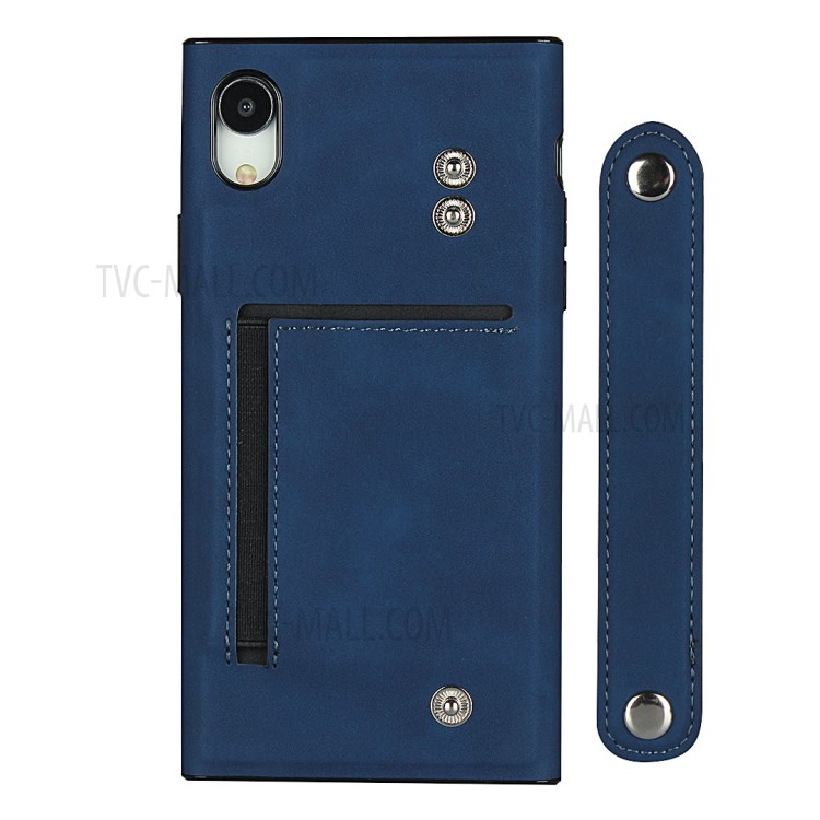 Leather Phone With wristband Stylish Shell for iPhone XR 6.1 inch - Blue-3