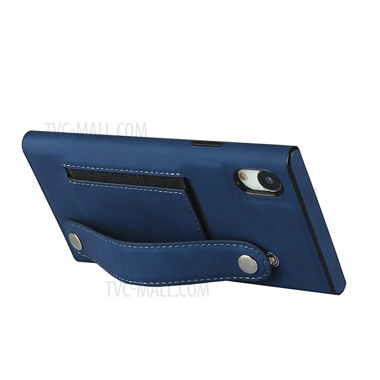 Leather Phone With wristband Stylish Shell for iPhone XR 6.1 inch - Blue-5