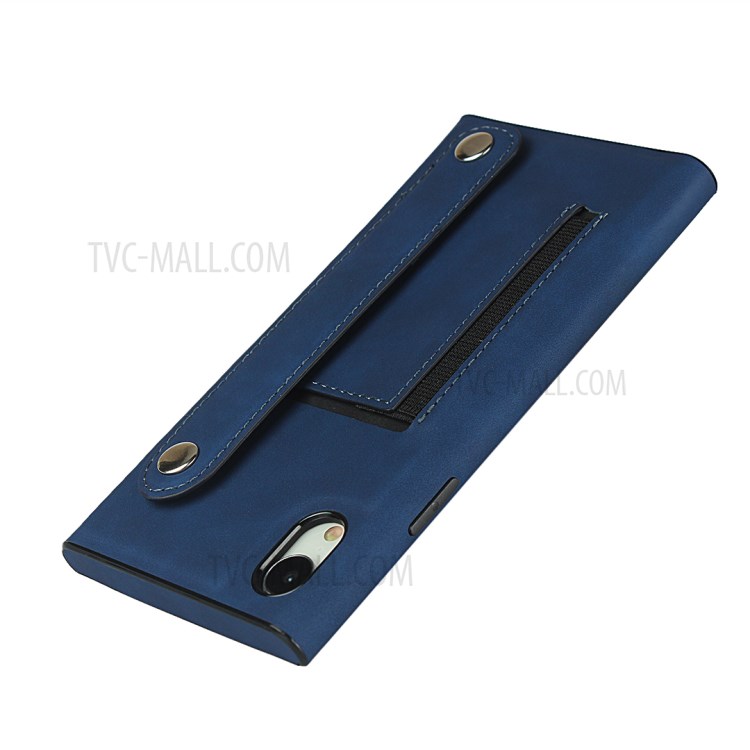 Leather Phone With wristband Stylish Shell for iPhone XR 6.1 inch - Blue-6