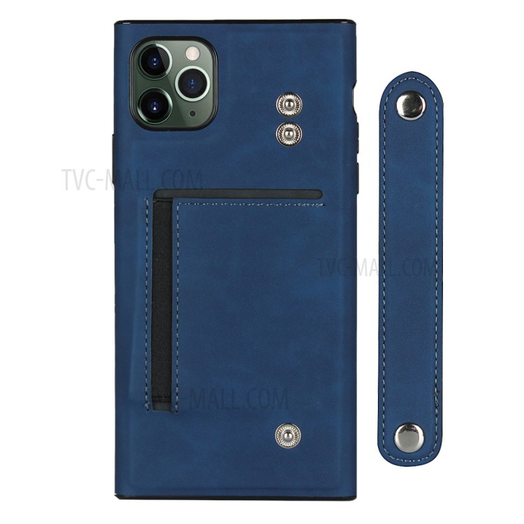 Con Coperture Del Telefono Custodia In Pelle Braccialetto Per IPhone 11 Pro Max 6,5 Pollici - Blu-3