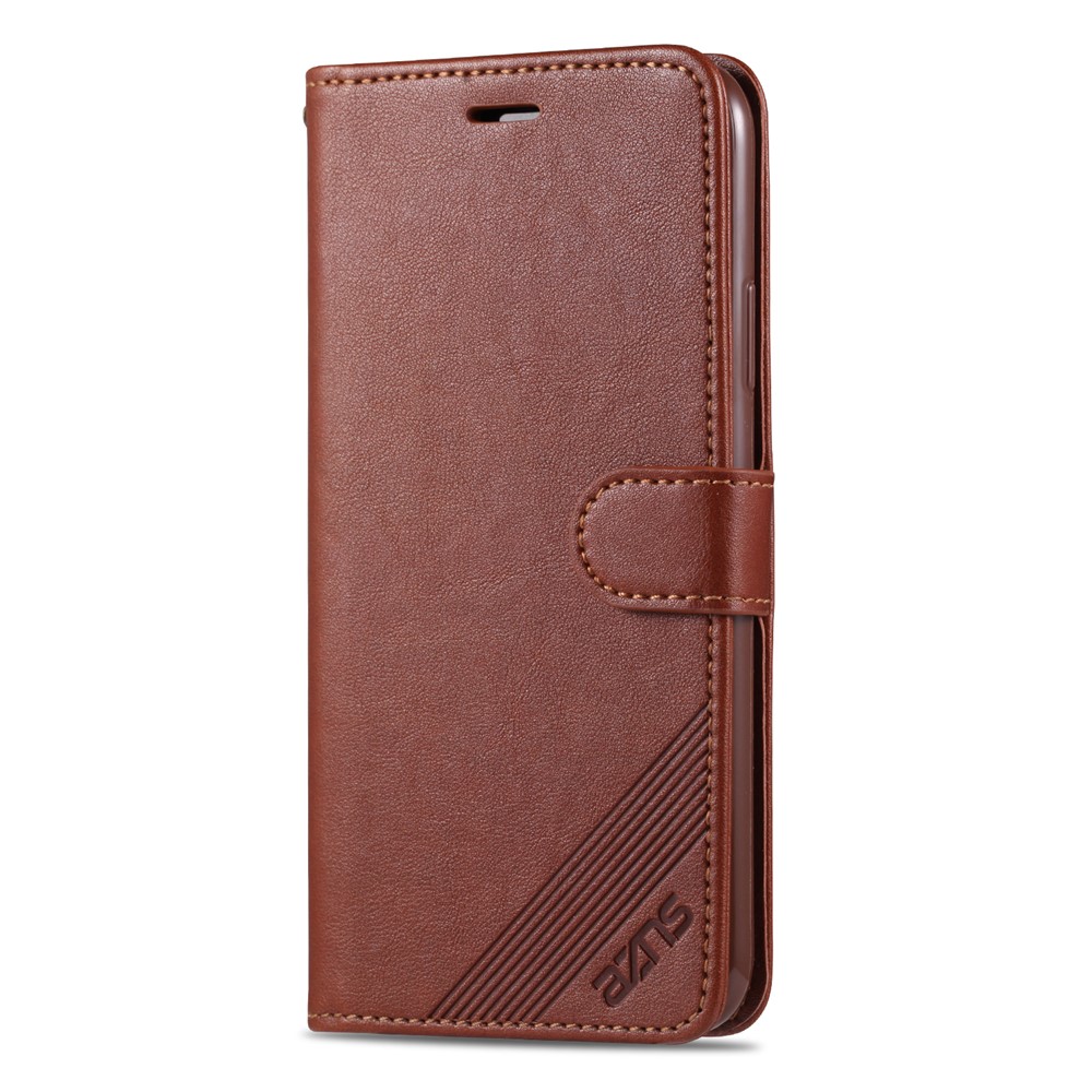 AZNS Wallet Stand Leather Protective Cover for iPhone 12 5.4 inch - Brown-8